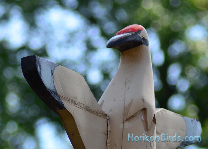 Crane totem detail, photo by Pam Rotella